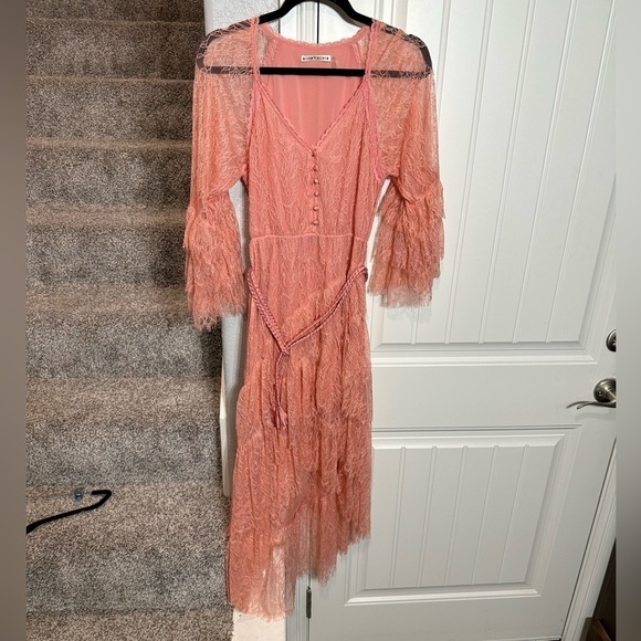 Alice and Olivia pink lace ruffle dress - Picture 4 of 13